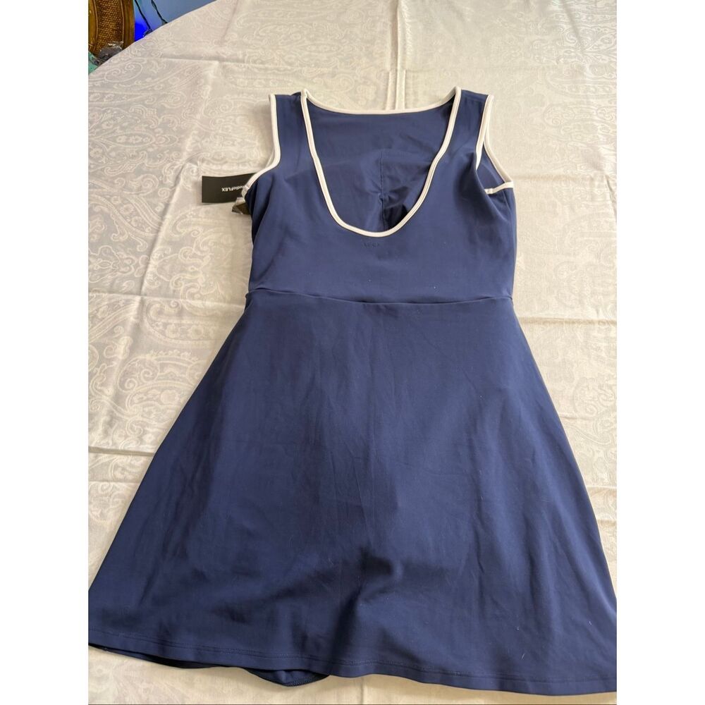 NWT Abercrombie YPB Tie Game Dress Navy Blue Size Large New - Picture 7 of 9